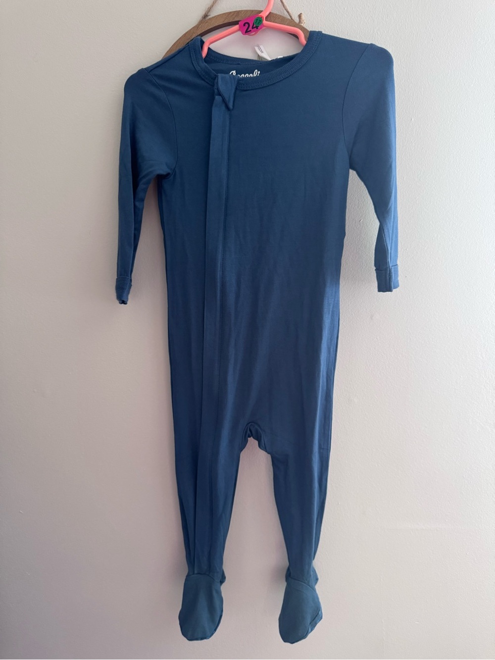 Coccoli Navy Blue Footed One-Piece Sleeper tencel-